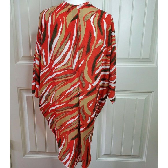 C Apparel Womens Red Multicolor Open Front Shrug S - Picture 3 of 8